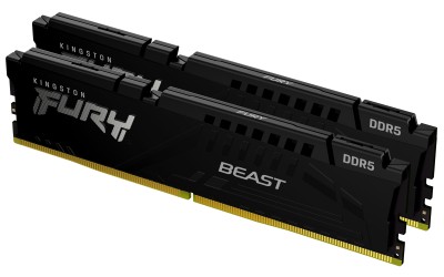 128 GB (2x64GB) DDR5-5600 Kingston FURY Beast Black CL36, AMD EXPO - Svart
