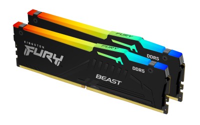 32 GB (2x16GB) DDR5-6000 Kingston FURY Beast Black RGB CL30, XMP - Svart