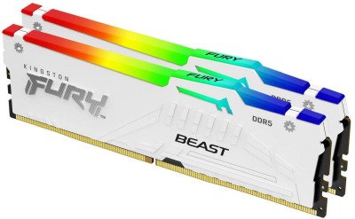 64 GB (2x32GB) DDR5-6000 Kingston FURY Beast White RGB CL30, AMD EXPO - Vit