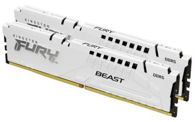 32 GB (2x16GB) DDR5-6000 Kingston FURY Renegade White RGB CL30, XMP - Vit/Silver