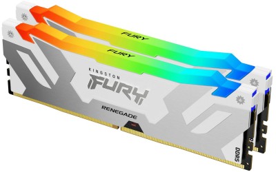 32 GB (2x16GB) DDR5-6000 Kingston FURY Renegade White RGB CL32, XMP - Vit/Silver