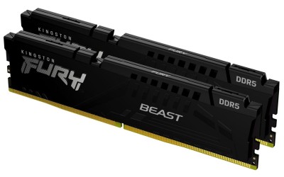 32 GB (2x16GB) DDR5-6400 Kingston FURY Beast Black CL32, AMD EXPO - Svart