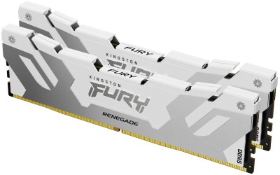 64 GB (2x32GB) DDR5-6400 Kingston FURY Renegade White RGB CL32, XMP - Vit/Silver