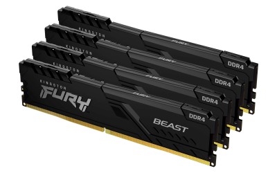 128 GB (4x32GB) DDR4-2666 Kingston FURY Beast CL16 - Svart