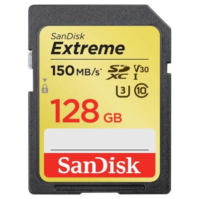 SANDISK Extreme SDXC Card 128GB 150MB/s V30 UHS-I U3