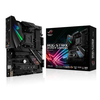 Asus ROG STRIX X470-F GAMING, AMD Socket AM4, X470, ATX, 4xDDR4, SLI/CrossFire, 3xPCI Express, 2xM.2 + SATA3 RAID, HDMI, SupremeFX 7.1-ljud, USB-C, GigaLAN, Aura RGB