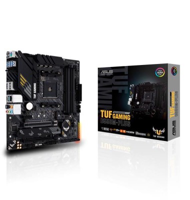 Asus TUF GAMING B550M-PLUS, AMD Socket AM4, B550, MicroATX, 4xDDR4, CrossFireX, 2xPCI Express, 2xM.2 + SATA3 RAID, HDMI/DP, 7.1-ljud, USB-C, GigaLAN, Aura RGB