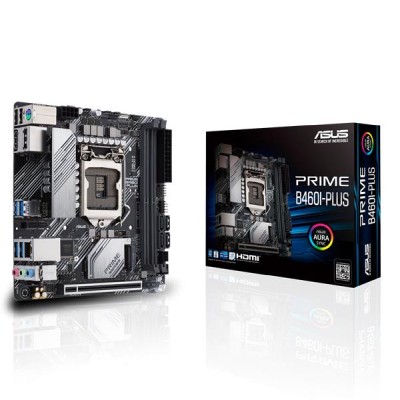 Asus PRIME B460I-PLUS, Intel LGA1200, B460, PCI Express, Mini-ITX, 2xDDR4, M.2 + SATA3 RAID, HDMI/DP, USB 3.2, 7.1-ljud, GigaLAN, Aura Sync RGB#1