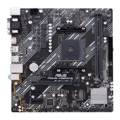 Asus PRIME A520M-E, AMD Socket AM4, A520, MicroATX, 2xDDR4, PCI Express, M.2 + SATA3 RAID, VGA/DVI/HDMI, 7.1-ljud, USB 3.1, GigaLAN#2