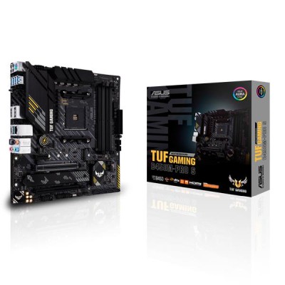 Asus TUF B450M-PRO S GAMING, AMD Socket AM4, B450, MicroATX, 4xDDR4, PCI Express, 2xM.2 + SATA3 RAID, HDMI/DP, 7.1-ljud, USB-C, 2.5GBe LAN, Aura RGB#1