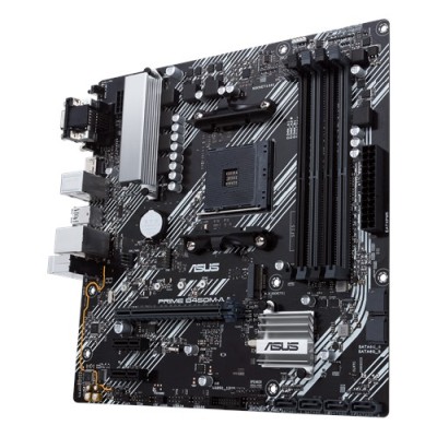 Asus PRIME B450M-A II, AMD Socket AM4, B450, MicroATX, 4xDDR4, PCI Express, M.2 + SATA3 RAID, VGA/DVI/HDMI, 7.1-ljud, USB 3.2, GigaLAN, Aura Sync RGB#1