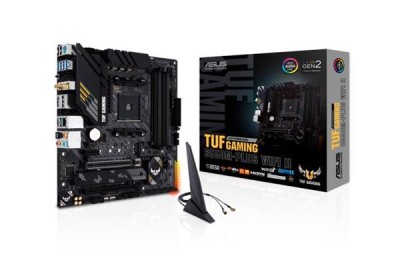 Asus TUF GAMING B550M-PLUS WI-FI II, AMD Socket AM4, MicroATX, 4xDDR4, CrossFireX, 2xPCI Express, 2xM.2 + SATA3 RAID, HDMI/DP, 7.1-ljud, USB-C, 2.5Gbe LAN, WiFi 6, Bluetooth, Aura RGB#1