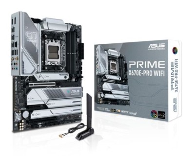 Asus PRIME X670E-PRO WIFI, AMD AM5, ATX, 4xDDR5, 2xPCI Express, 4xM.2 + SATA3 RAID, HDMI/DP, USB-C, 2.5Gbe LAN, WiFi 6E, Bluetooth#1