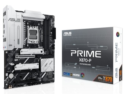 Asus PRIME X870-P, AMD Socket AM5, ATX, 4xDDR5, 3xPCI Express, 4xM.2 + SATA3 RAID, HDMI/2xUSB4, 2.5GbE LAN, Aura Sync RGB