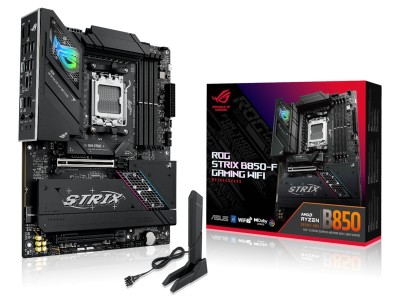 Asus ROG STRIX B850-F GAMING WIFI, AMD AM5, ATX, 4xDDR5, 2xPCI Express, 4xM.2 + SATA3 RAID, HDMI/DP, USB-C, 2.5Gbe LAN, ROG SupremeFX 7.1 ljud, WiFi 7, Bluetooth 5.4, Aura Sync RGB#1