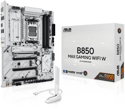 Asus B650 MAX GAMING WIFI WHITE, AMD AM5, ATX, 4xDDR5, 3xPCI Express, 3xM.2 + SATA3 RAID, HDMI/DP, USB-C, 2.5Gbe LAN, WiFi 6E, Bluetooth 5.3, Aura Sync RGB
