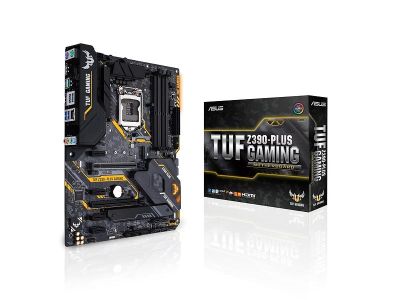 Asus TUF Z390-Plus Gaming, Intel LGA1151, Z390, 2xPCI Express, CrossFireX, ATX, DDR4, 2xM.2 + SATA3 RAID, DVI/HDMI, USB 3.1 Gen.2, 7.1 audio, GigaLAN, Aura Sync#1