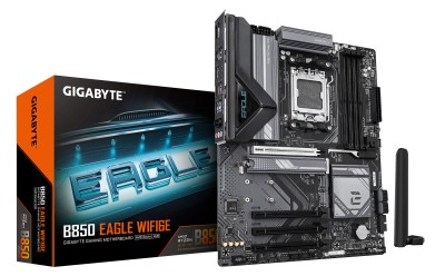 Gigabyte B850 EAGLE WIFI6E, AMD AM5, ATX, 4xPCI Express, 4xDDR5, 3xM.2 + SATA3 RAID, HDMI/DP, USB-C, GigaLAN, WiFi 6E, Bluetooth 5.3, RGB Fusion