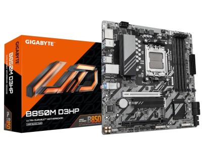 Gigabyte B850M D3HP, AMD AM5, MicroATX, 2xPCI Express, 4xDDR5, 2xM.2 + SATA3 RAID, HDMI/2xDP, USB-C, GigaLAN, RGB Fusion