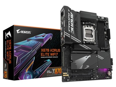 Gigabyte X870 A ELITE WIFI7, AMD Socket AM5, ATX, 4xDDR5, 3xPCI Express, 4xM.2 + SATA3 RAID, HDMI/2xUSB4, 2.5GbE LAN, WiFi 7, Bluetooth 5.4, RGB Fusion