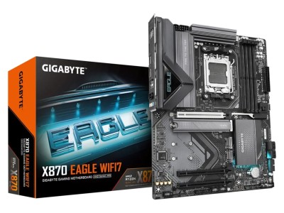 Gigabyte X870 EAGLE WIFI7, AMD Socket AM5, ATX, 4xDDR5, PCI Express, 3xM.2 + SATA3 RAID, HDMI/2xUSB4, 2.5GbE LAN, WiFi 7, Bluetooth 5.4, RGB Fusion