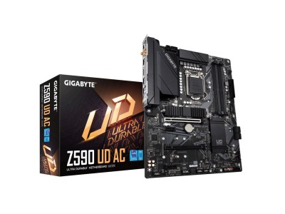 Gigabyte Z590 UD AC, Intel LGA1200, Z590, 2xPCI Express, CrossFire, ATX, 4xDDR4, 3xM.2 + SATA3 RAID, DP, USB-C, 7.1 audio, 2.5GbE LAN, WiFi 5, Bluetooth, RGB Fusion 2.0#1