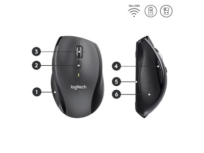 Logitech Marathon Mouse M705, USB nano-adapter - Charcoal#2