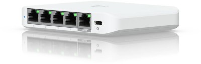 Ubiquiti Networks UniFi Flex Mini 2.5G, 5x2.5GbE, passive PoE, strömförsörjd via POE 802.3af/at, inkl. USB-C strömadapter