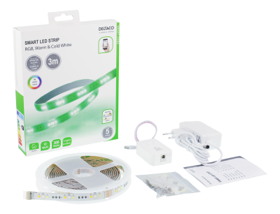 LED-list Deltaco Smart Home, RGB, 2700K-6500K, 3m, WiFi 2,4GHz - Vit#4