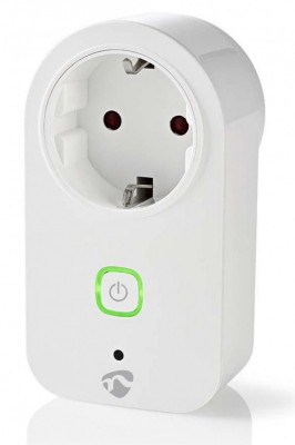 Wi-Fi Smart Plug Nedis SmartLife, med strömövervakning, stöd för Google Home/Amazon Alexa - Vit, DEMOEX#1