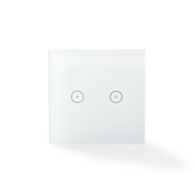 Wi-Fi Smart Dual Wall Switch Nedis SmartLife, styr belysning, stöd för Google Home/Amazon Alexa - Vit, DEMOEX#1