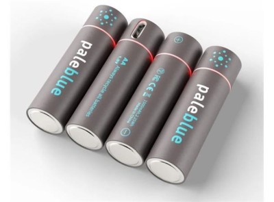 Pale Blue Li-Ion Rechargeable AA Battery, 4 pack of AA with 4x1 charging cable#3