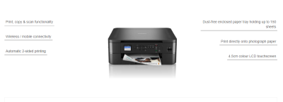 Brother DCP-J1050DW, skrivare + scanner + kopiator, 17/9,5 ipm ISO, 1200x2400 dpi scanner, AirPrint, USB/WiFi#2