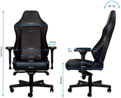 noblechairs HERO - Svart/Röd#7