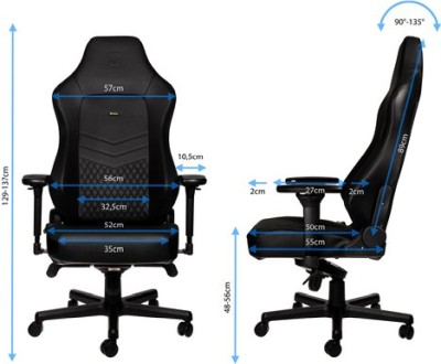 noblechairs HERO, Äkta läder - Svart#5