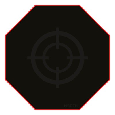 NORTH Golvmatta Pro Gaming, 100x100cm - Röd/Svart