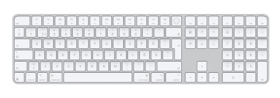 Apple Magic Keyboard, med Touch ID och numerisk del, för Mac med Apple Silicon, USB-C, svenskt - Vita tangenter