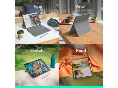 Logitech Combo Touch till iPad Air 13-tum M2, bakbelyst tangentbord med styrplatta, nordiskt - Grå#8