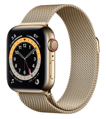 Apple Watch Series 6 GPS + Cellular, 40mm Gold Stainless Steel Case with Gold Milanese Loop