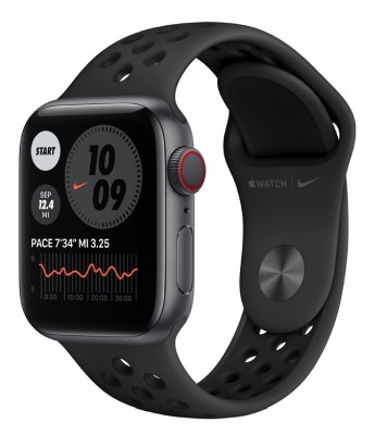 Apple Watch Nike Series 6 GPS + Cellular, 40mm Space Gray Aluminium Case with Anthracite/Black Nike Sport Band - Regular