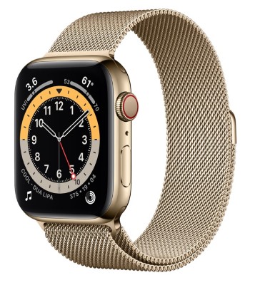 Apple Watch Series 6 GPS + Cellular, 44mm Gold Stainless Steel Case with Gold Milanese Loop