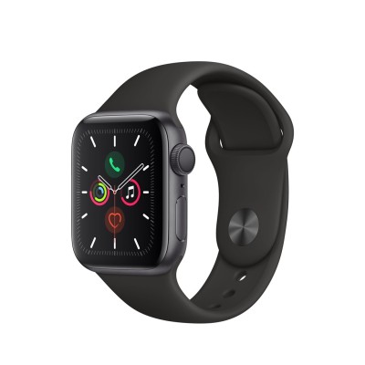 Apple Watch Series 5 GPS, 40mm Space Grey Aluminium Case with Black Sport Band