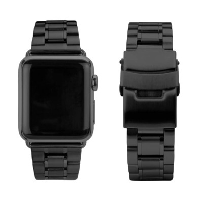 Armband CASEual, länkarmband i rostfritt stål, Apple Watch 42mm - Svart