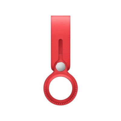 Hållare för AirTag, Leather Loop Röd