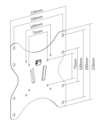 DELTACO, tilt wall, 23"-42", 35kg, 75x75-200x200#3