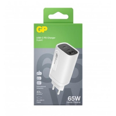 GP Batteries GaN Wall Charger USB-C PD 65W, 2xUSB-C+1xUSB-A#4