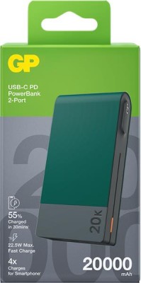 GP Powerbank M2, 20000 mAh, LiPo, USB-A / USB-C PD 20W - Grön#5