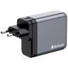 AC-adapter Verbatim GaN Charger 140W, 3xUSB-C / 1xUSB-A, inkl. reseadapter EU/UK/US#3