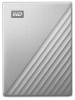 2 TB WD My Passport Ultra, 2.5", USB-C 3.2 Gen1, inkl. adapter till USB-A - Silver