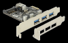 PCI Express-kort DeLOCK 3xUSB 3.0 extern + 1xUSB 3.0 intern Typ-A#1
